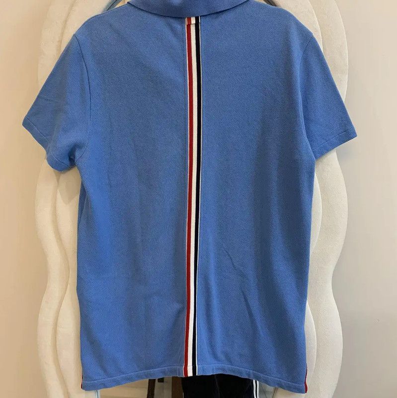 Thom Browne Thom Browne Blue Cotton Short Sleeve Polo 0089 Size US M / EU 48-50 / 2 - 3 Thumbnail