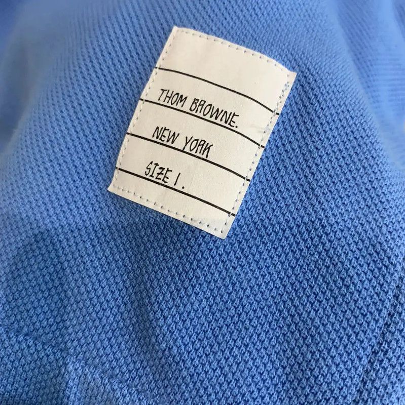 Thom Browne Thom Browne Blue Cotton Short Sleeve Polo 0089 Size US M / EU 48-50 / 2 - 5 Thumbnail