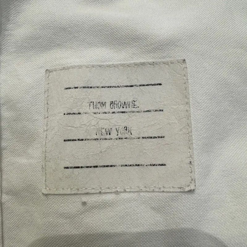Thom Browne Thom Browne White Cotton Striped Long Sleeve Shirt 0089 Size US M / EU 48-50 / 2 - 7 Thumbnail