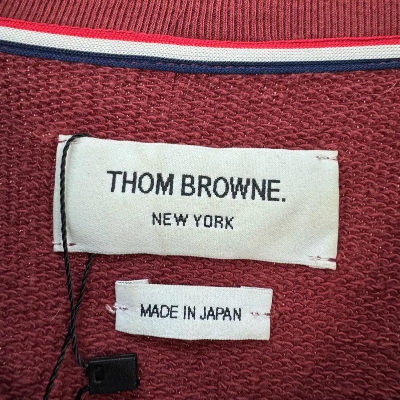 Thom Browne Thom Browne Burgundy Logo Long Sleeve Sweatshirt 0089 Size US S / EU 44-46 / 1 - 6 Thumbnail