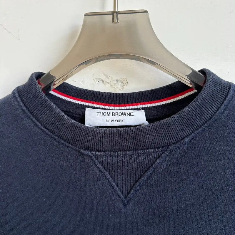 Thom Browne Thom Browne Navy Cotton Men's Long Sleeve Sweatshirt 0089 Size US XXS / EU 40 - 3 Thumbnail