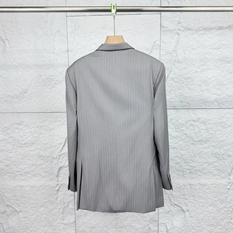 Thom Browne Thom Browne Gray Cotton Men's Blazer 0089 Size US M / EU 48-50 / 2 - 2 Thumbnail