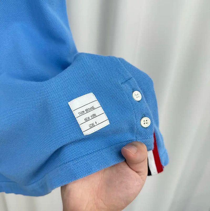 Thom Browne Thom Browne Blue Cotton Striped Polo Shirt 0089 Size US L / EU 52-54 / 3 - 5 Thumbnail