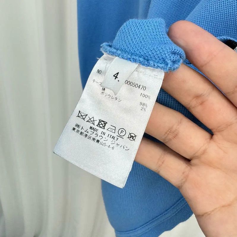 Thom Browne Thom Browne Blue Cotton Striped Polo Shirt 0089 Size US L / EU 52-54 / 3 - 7 Thumbnail