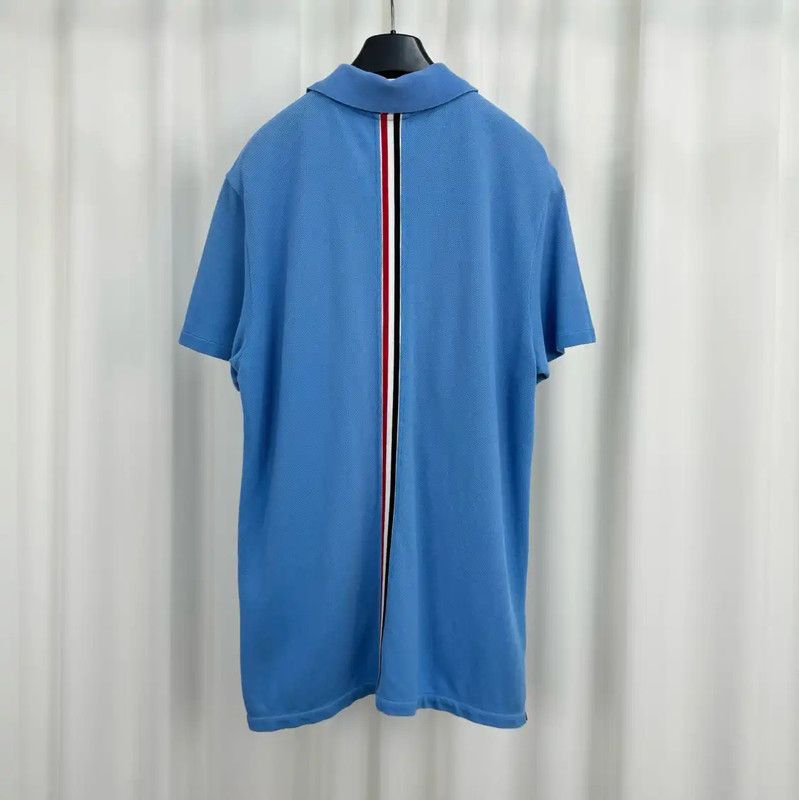 Thom Browne Thom Browne Blue Cotton Striped Polo Shirt 0089 Size US L / EU 52-54 / 3 - 2 Thumbnail