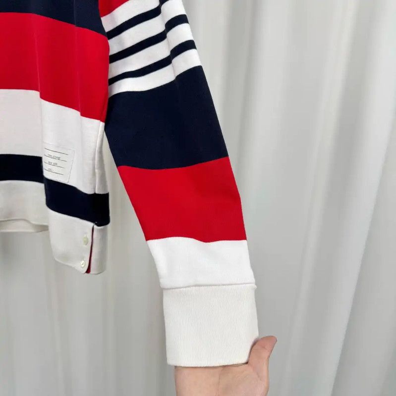 Thom Browne Thom Browne Striped Cotton Long Sleeve Sweatshirt 0089 Size US S / EU 44-46 / 1 - 4 Thumbnail