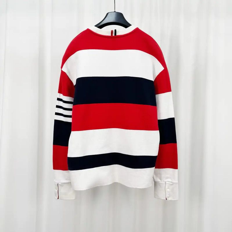 Thom Browne Thom Browne Striped Cotton Long Sleeve Sweatshirt 0089 Size US S / EU 44-46 / 1 - 2 Thumbnail