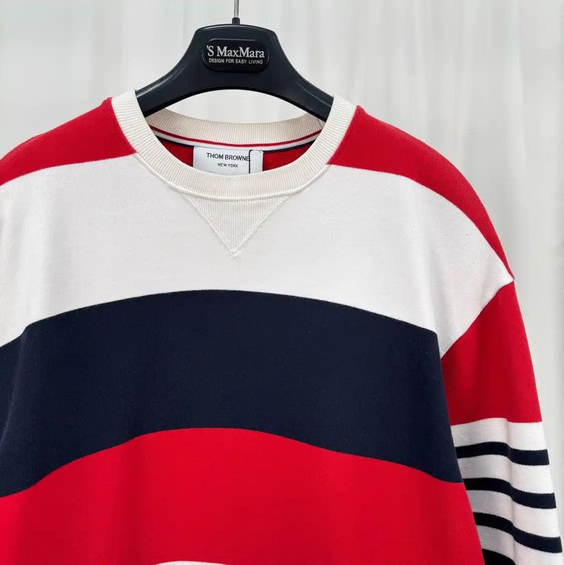 Thom Browne Thom Browne Striped Cotton Long Sleeve Sweatshirt 0089 Size US S / EU 44-46 / 1 - 3 Thumbnail