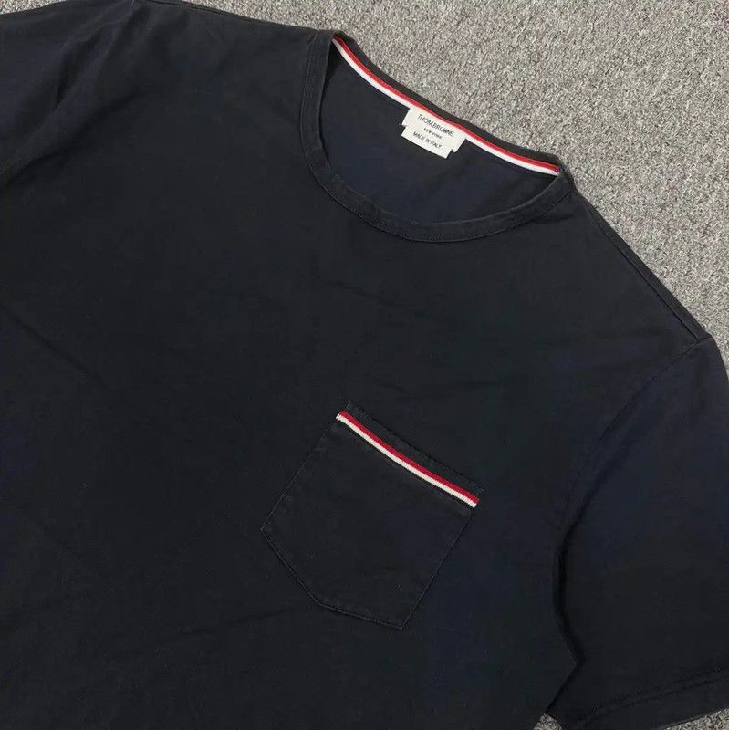Thom Browne Thom Browne Men's Cotton T-Shirt in Black 0089 Size US S / EU 44-46 / 1 - 3 Thumbnail