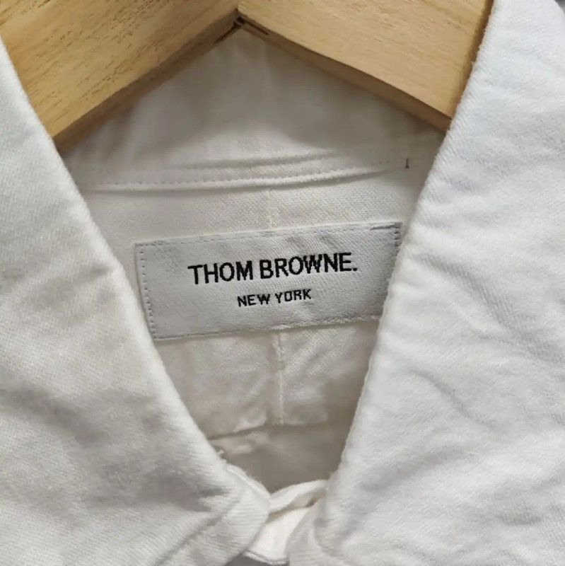 Thom Browne Thom Browne Men's Long Sleeve White Shirt 0089 Size US L / EU 52-54 / 3 - 3 Thumbnail