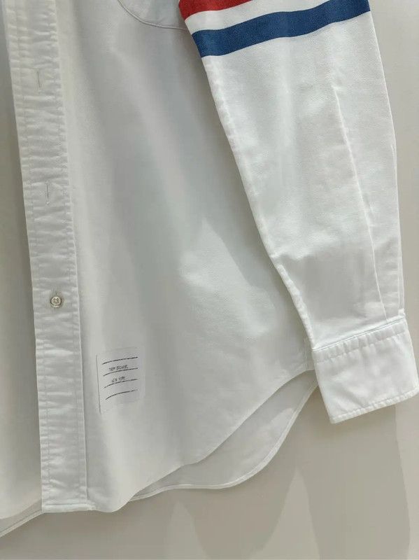 Thom Browne Thom Browne White Striped Long Sleeve Shirt 0089 Size US M / EU 48-50 / 2 - 8 Thumbnail