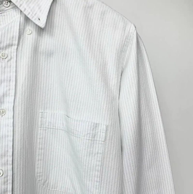 Thom Browne Thom Browne Striped White Long Sleeve Shirt 0089 Size US M / EU 48-50 / 2 - 4 Thumbnail
