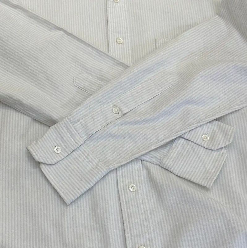 Thom Browne Thom Browne Striped White Long Sleeve Shirt 0089 Size US M / EU 48-50 / 2 - 5 Thumbnail