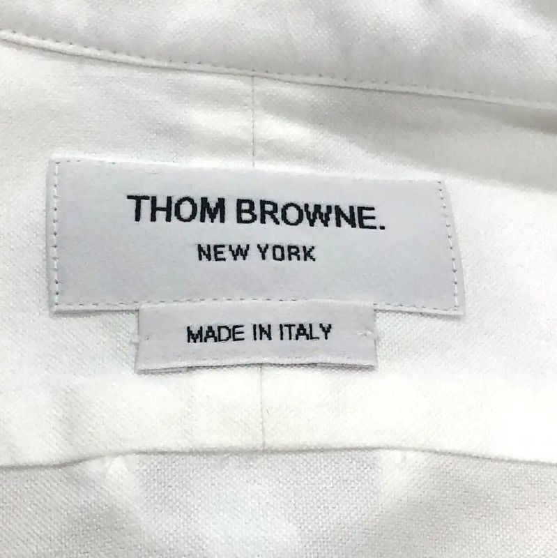 Thom Browne Thom Browne White Embroidered Long Sleeve Shirt 0089 Size US S / EU 44-46 / 1 - 5 Thumbnail