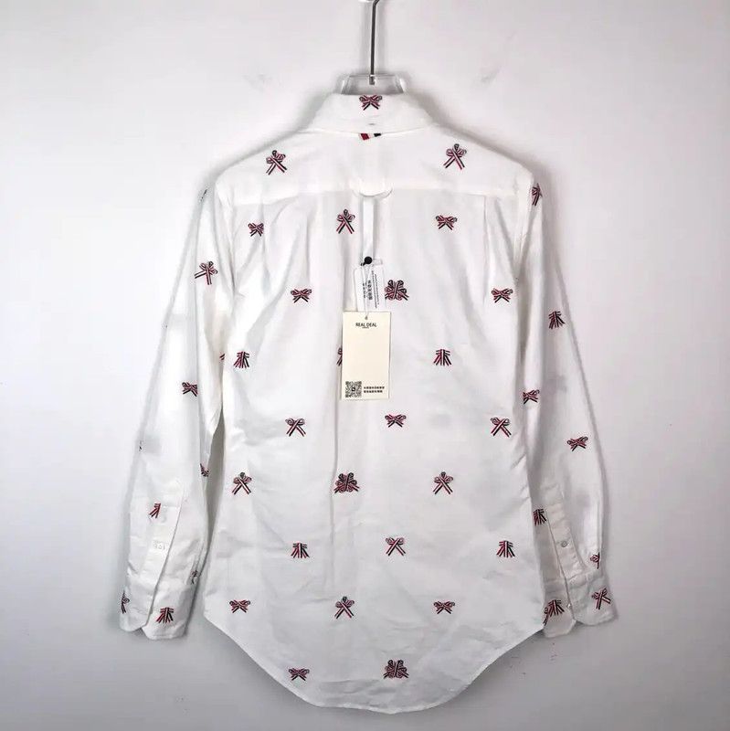 Thom Browne Thom Browne White Embroidered Long Sleeve Shirt 0089 Size US S / EU 44-46 / 1 - 2 Thumbnail