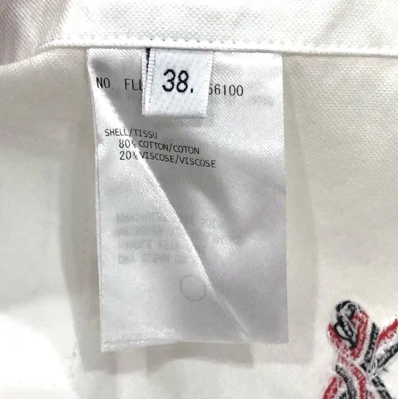 Thom Browne Thom Browne White Embroidered Long Sleeve Shirt 0089 Size US S / EU 44-46 / 1 - 6 Thumbnail