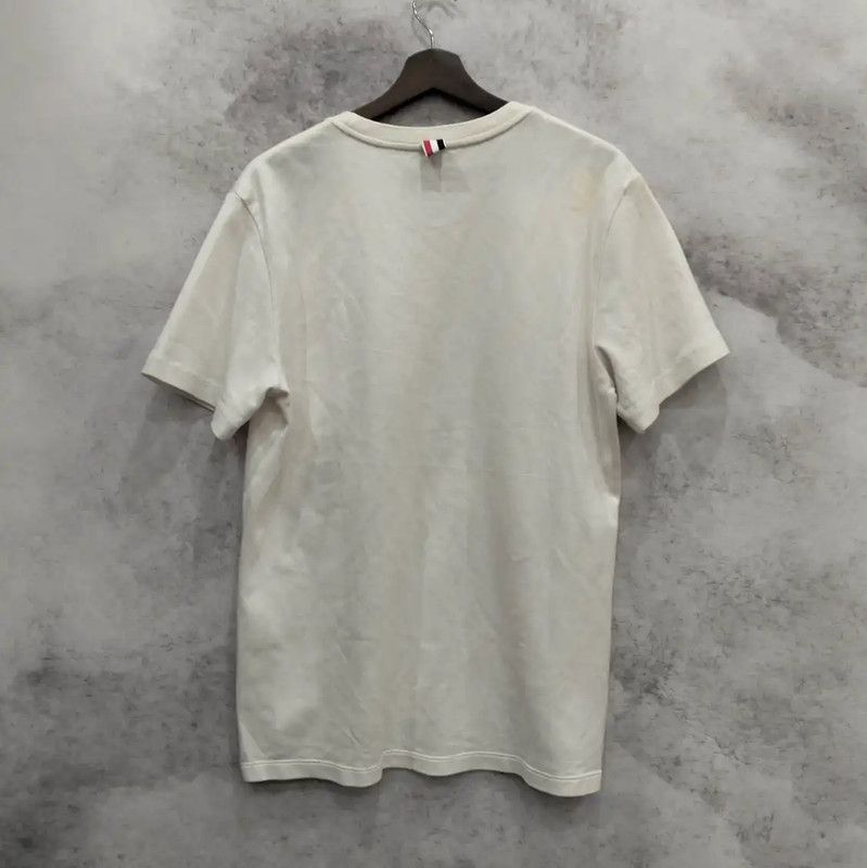 Thom Browne Thom Browne Summer Cream Cotton Short Sleeve T-Shirt 0089 Size US M / EU 48-50 / 2 - 2 Thumbnail