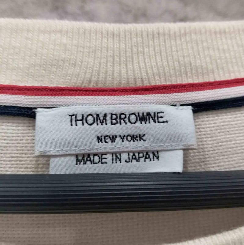 Thom Browne Thom Browne Summer Cream Cotton Short Sleeve T-Shirt 0089 Size US M / EU 48-50 / 2 - 4 Thumbnail