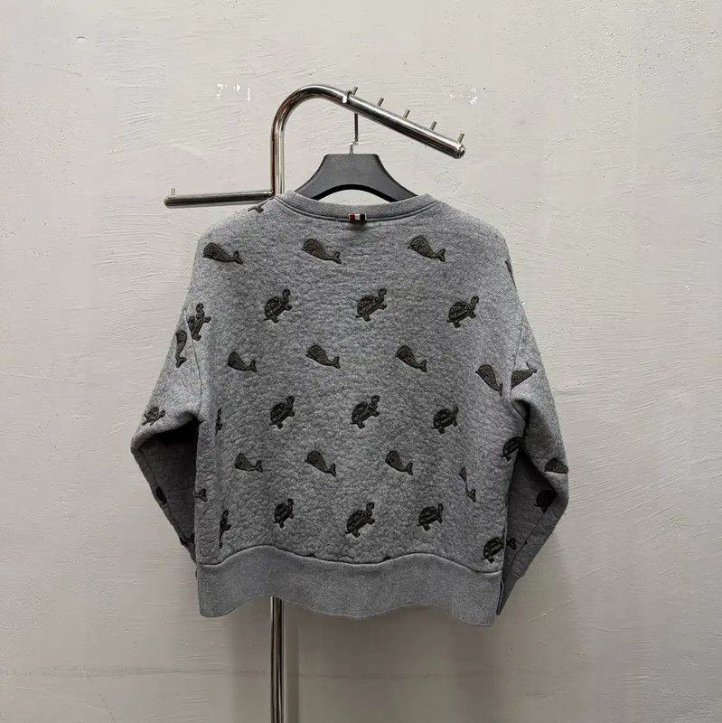 Thom Browne Thom Browne Gray Cotton Sweatshirt for Men 0089 Size US M / EU 48-50 / 2 - 2 Thumbnail