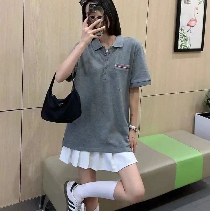 Thom Browne Thom Browne Gray Short-Sleeve Cotton T-Shirt 0089 Size US S / EU 44-46 / 1 - 9 Thumbnail