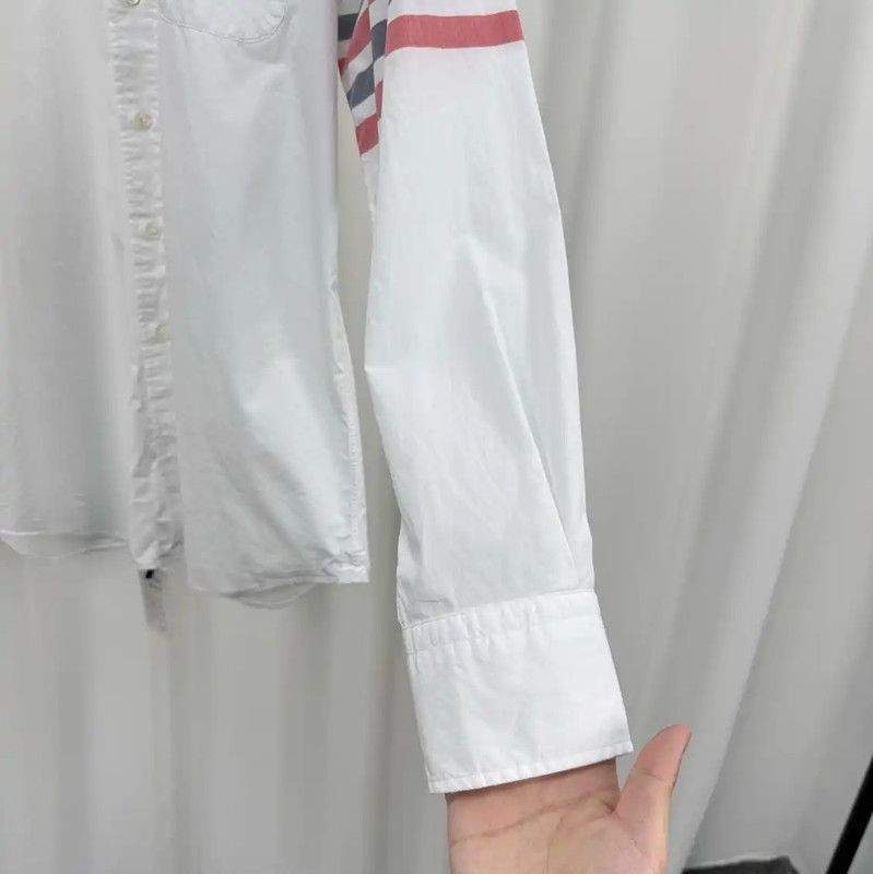 Thom Browne Thom Browne White Striped Long Sleeve Shirt 0089 Size US XL / EU 56 / 4 - 4 Thumbnail