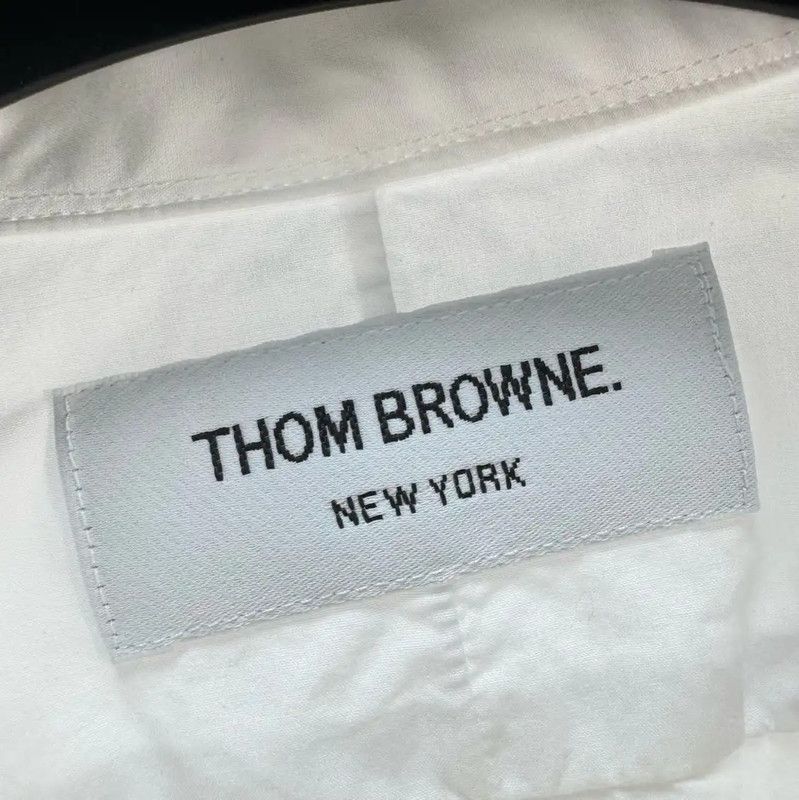 Thom Browne Thom Browne White Striped Long Sleeve Shirt 0089 Size US XL / EU 56 / 4 - 6 Thumbnail