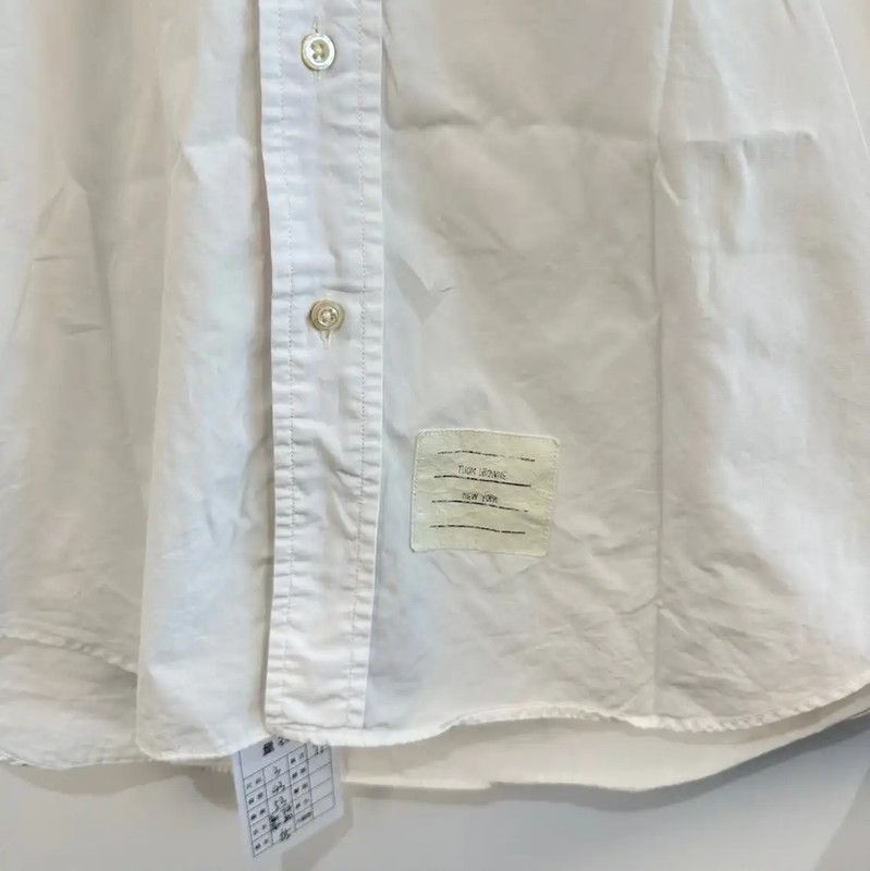Thom Browne Thom Browne White Cotton Long Sleeve Shirt 0089 Size US L / EU 52-54 / 3 - 4 Thumbnail