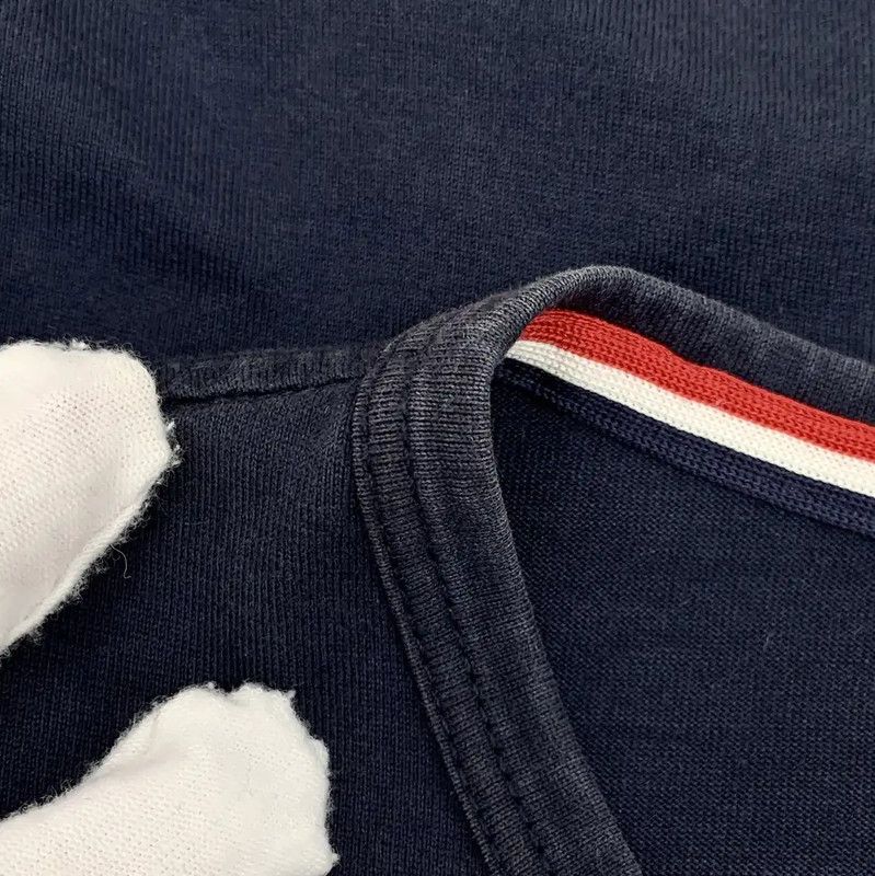Thom Browne Thom Browne Men's Navy Cotton T-Shirt 0089 Size US L / EU 52-54 / 3 - 9 Thumbnail