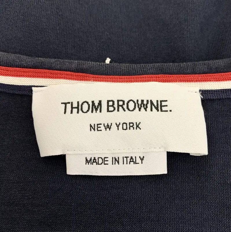 Thom Browne Thom Browne Men's Navy Cotton T-Shirt 0089 Size US L / EU 52-54 / 3 - 7 Thumbnail