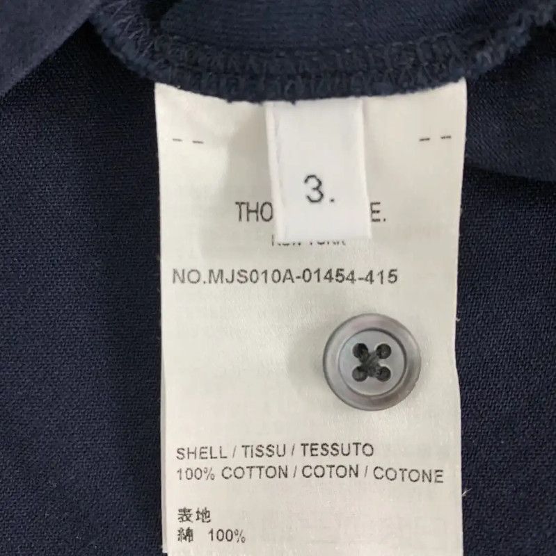 Thom Browne Thom Browne Men's Navy Cotton T-Shirt 0089 Size US L / EU 52-54 / 3 - 8 Thumbnail