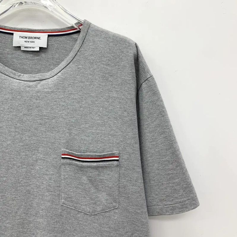 Thom Browne Gray Cotton T-Shirt for Men 0089