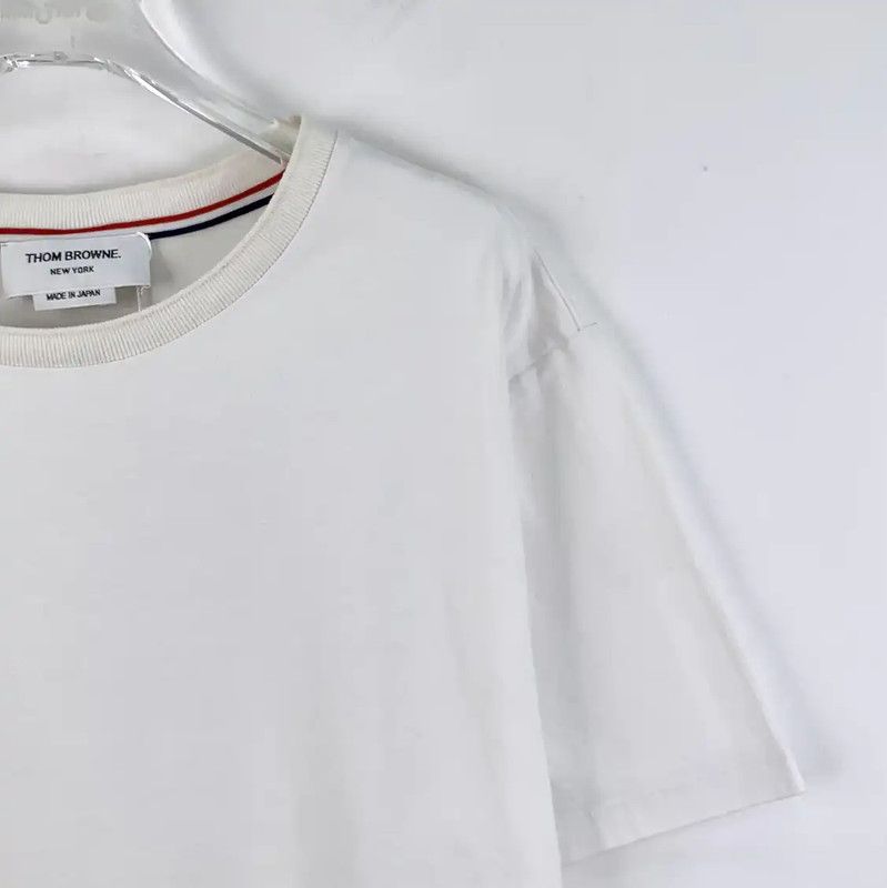 Thom Browne Thom Browne Men's White Cotton T-Shirt Size L 0089 Size US L / EU 52-54 / 3 - 3 Thumbnail