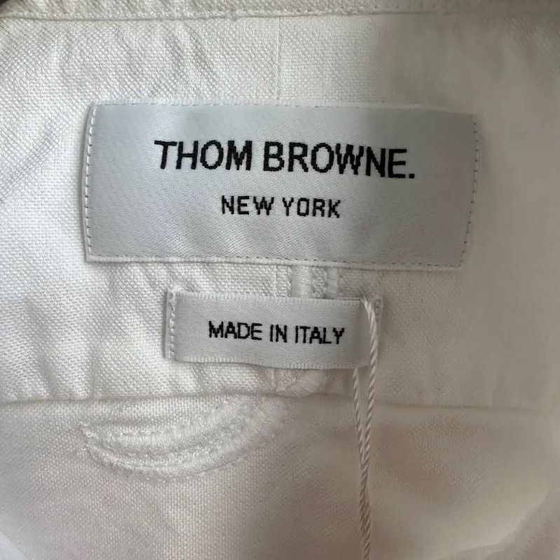 Thom Browne Thom Browne White Long Sleeve Cotton Shirt 0089 Size US XS / EU 42 / 0 - 4 Thumbnail