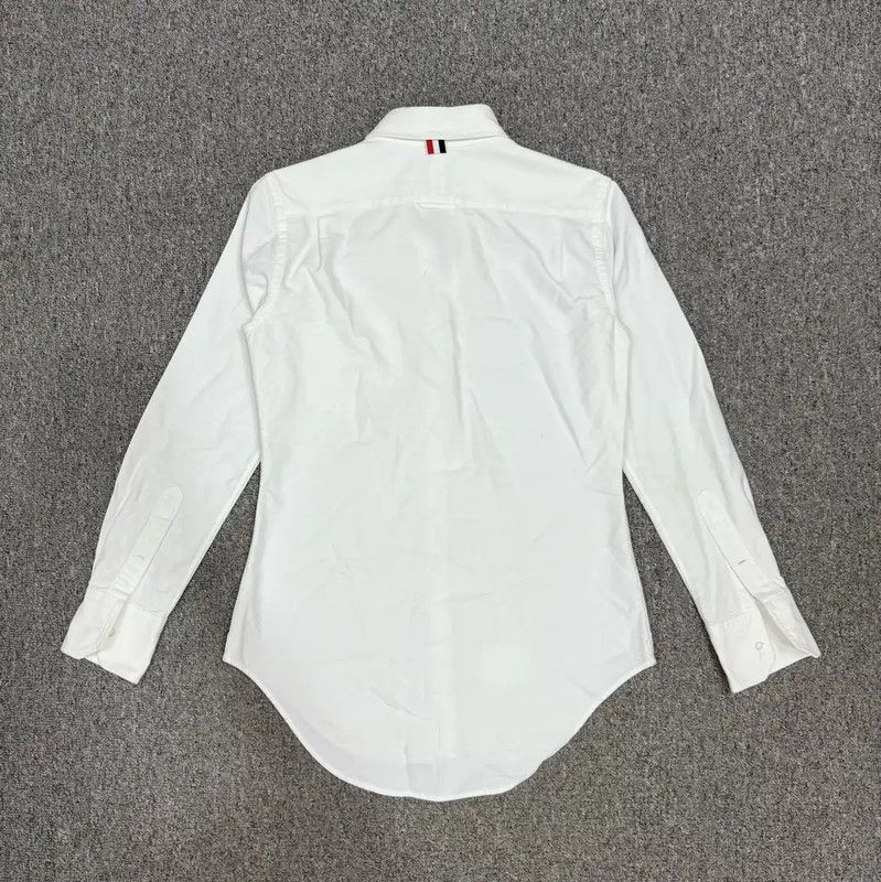 Thom Browne Thom Browne White Cotton Long Sleeve Shirt 0089 Size US L / EU 52-54 / 3 - 3 Thumbnail