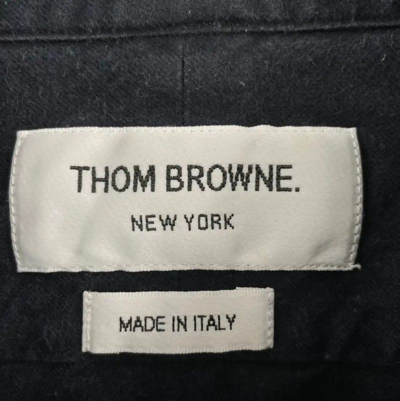 Thom Browne Thom Browne Navy Cotton Long Sleeve Shirt 0089 Size US M / EU 48-50 / 2 - 3 Thumbnail