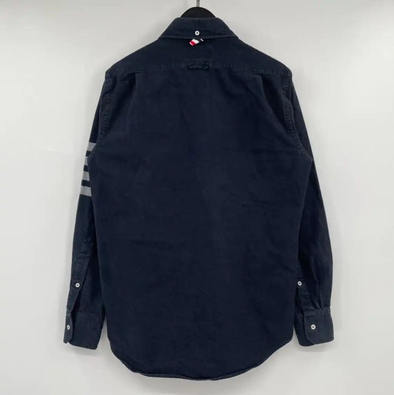 Thom Browne Thom Browne Navy Cotton Long Sleeve Shirt 0089 Size US M / EU 48-50 / 2 - 2 Thumbnail