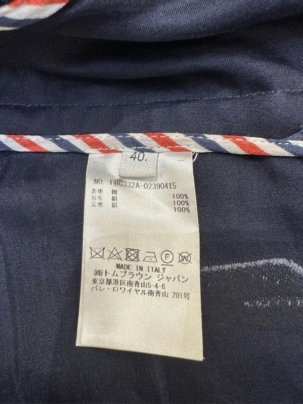 Thom Browne Thom Browne Navy Blue Cotton Long Sleeve Jacket 0089 Size US S / EU 44-46 / 1 - 5 Thumbnail