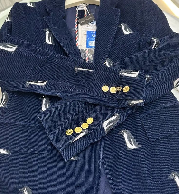 Thom Browne Thom Browne Navy Blue Cotton Long Sleeve Jacket 0089 Size US S / EU 44-46 / 1 - 7 Thumbnail