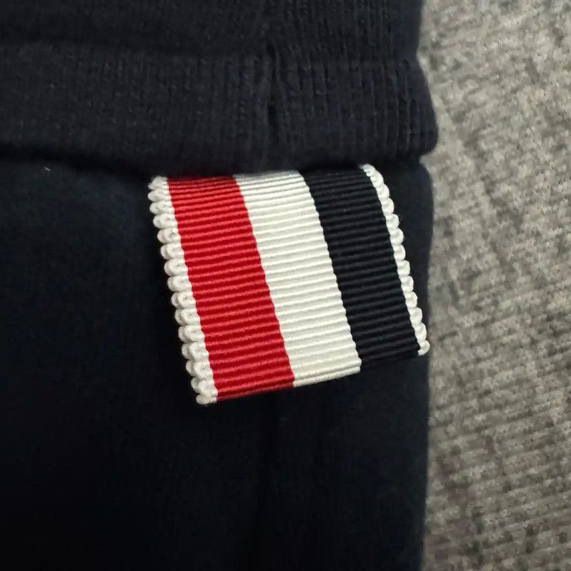 Thom Browne Thom Browne Navy Cotton Embroidered Casual Pants 0089 Size US 27 - 3 Thumbnail