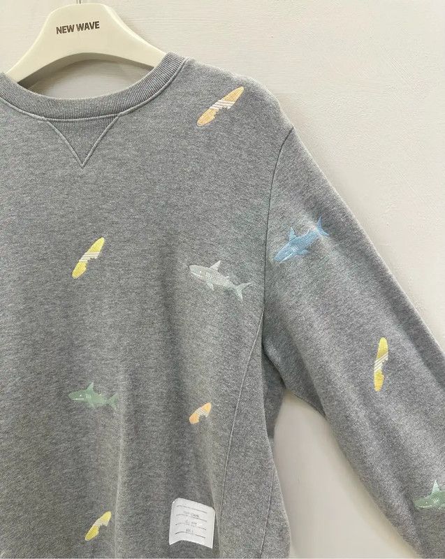 Thom Browne Thom Browne Gray Long Sleeve Cotton Sweatshirt 0089 Size US L / EU 52-54 / 3 - 3 Thumbnail