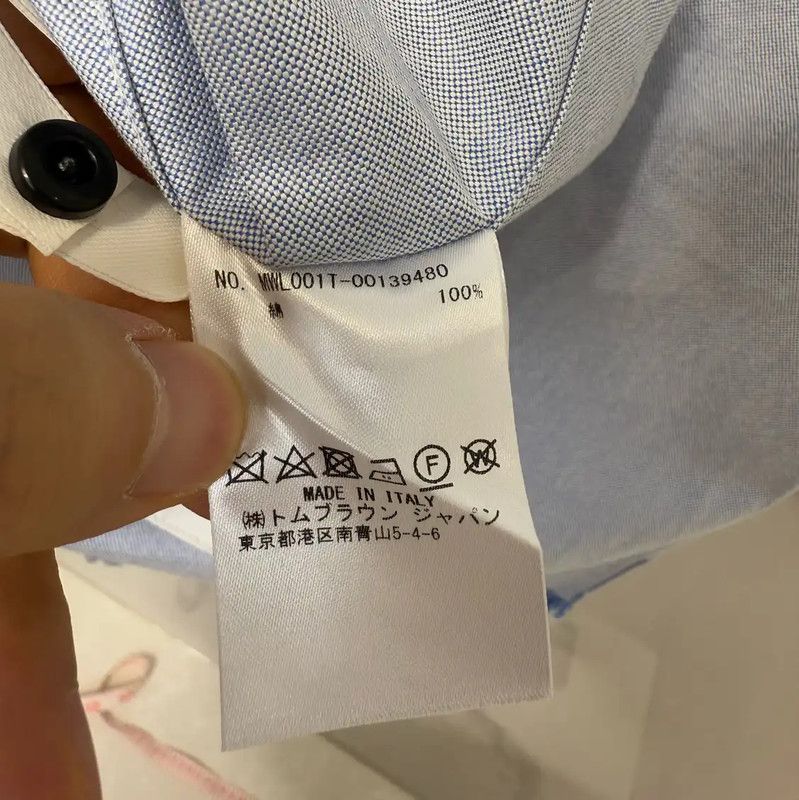 Thom Browne Thom Browne Light Blue Striped Long Sleeve Shirt 0089 Size US S / EU 44-46 / 1 - 5 Thumbnail