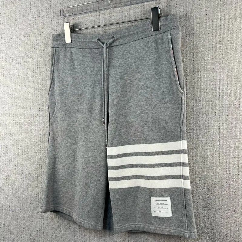 Thom Browne Thom Browne Gray Cotton Striped Shorts 0089 Size US 32 / EU 48 - 2 Thumbnail