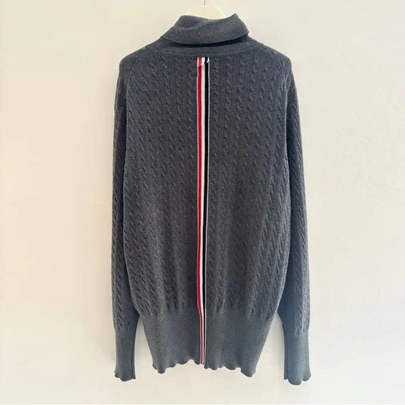 Thom Browne Thom Browne Gray Wool Striped Long Sleeve Sweater 0089 Size US XXL / EU 58 / 5 - 3 Thumbnail