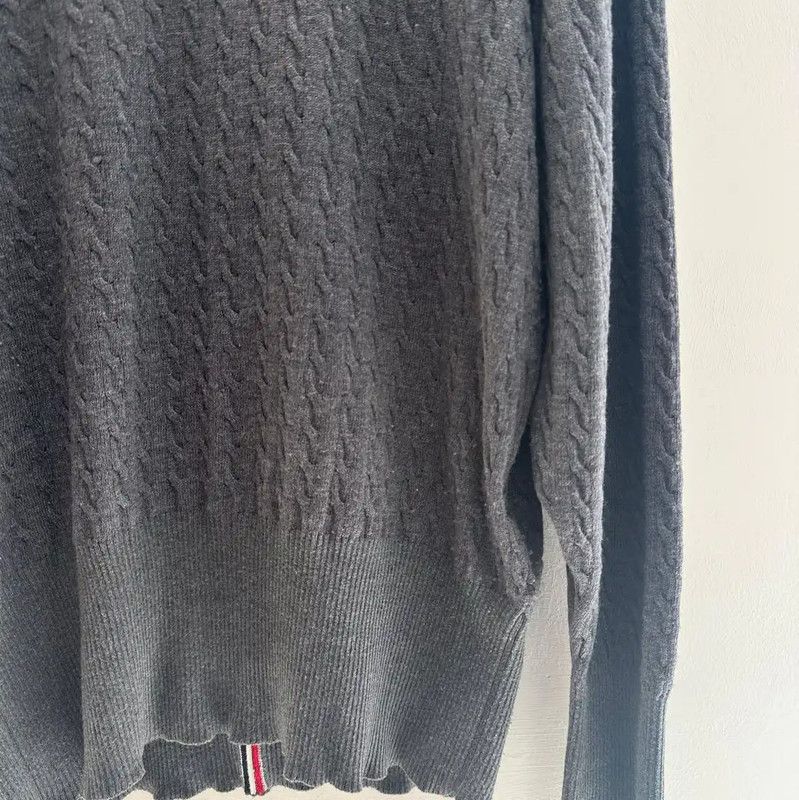 Thom Browne Thom Browne Gray Wool Striped Long Sleeve Sweater 0089 Size US XXL / EU 58 / 5 - 5 Thumbnail
