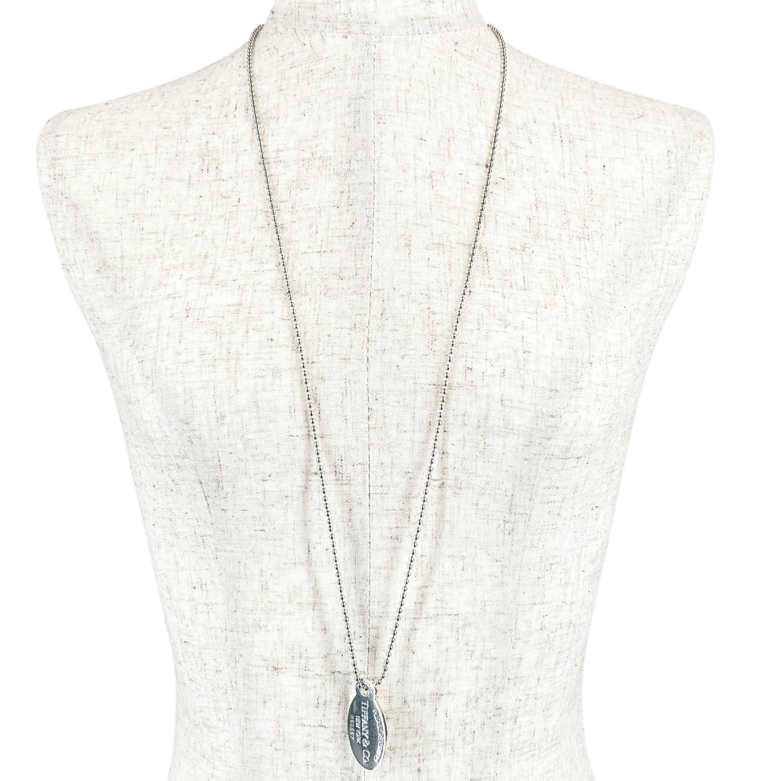 Tiffany & Co. Tiffany & Co. Tiffany&Co. Oval Tag Silver Necklace Metal Necklace DUTY FREE for USA Size ONE SIZE - 2 Thumbnail