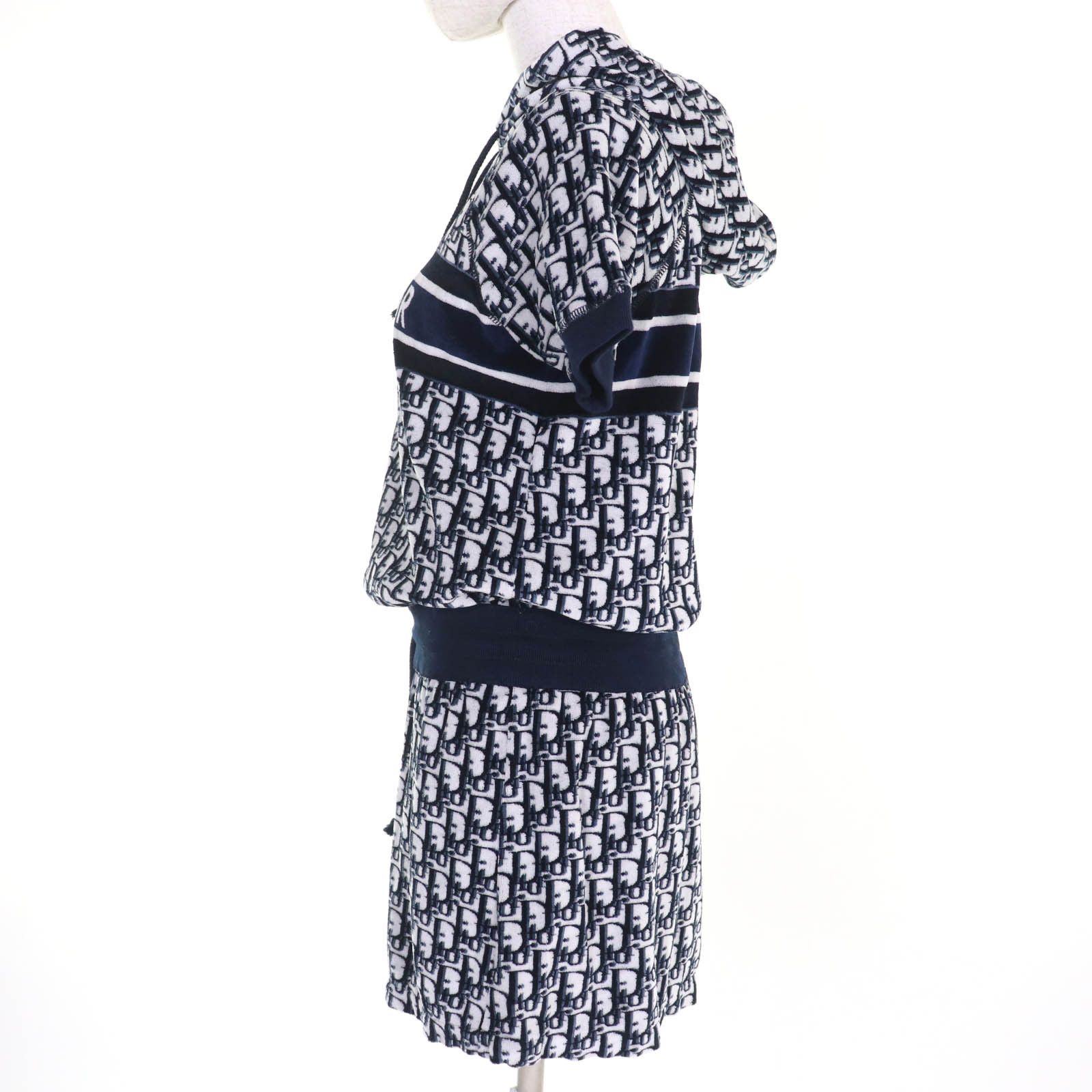 Dior Dior Christian Dior Oblique Velour Dress Cotton Dresses 123R02A4022 DUTY FREE for USA Size ONE SIZE - 2 Thumbnail