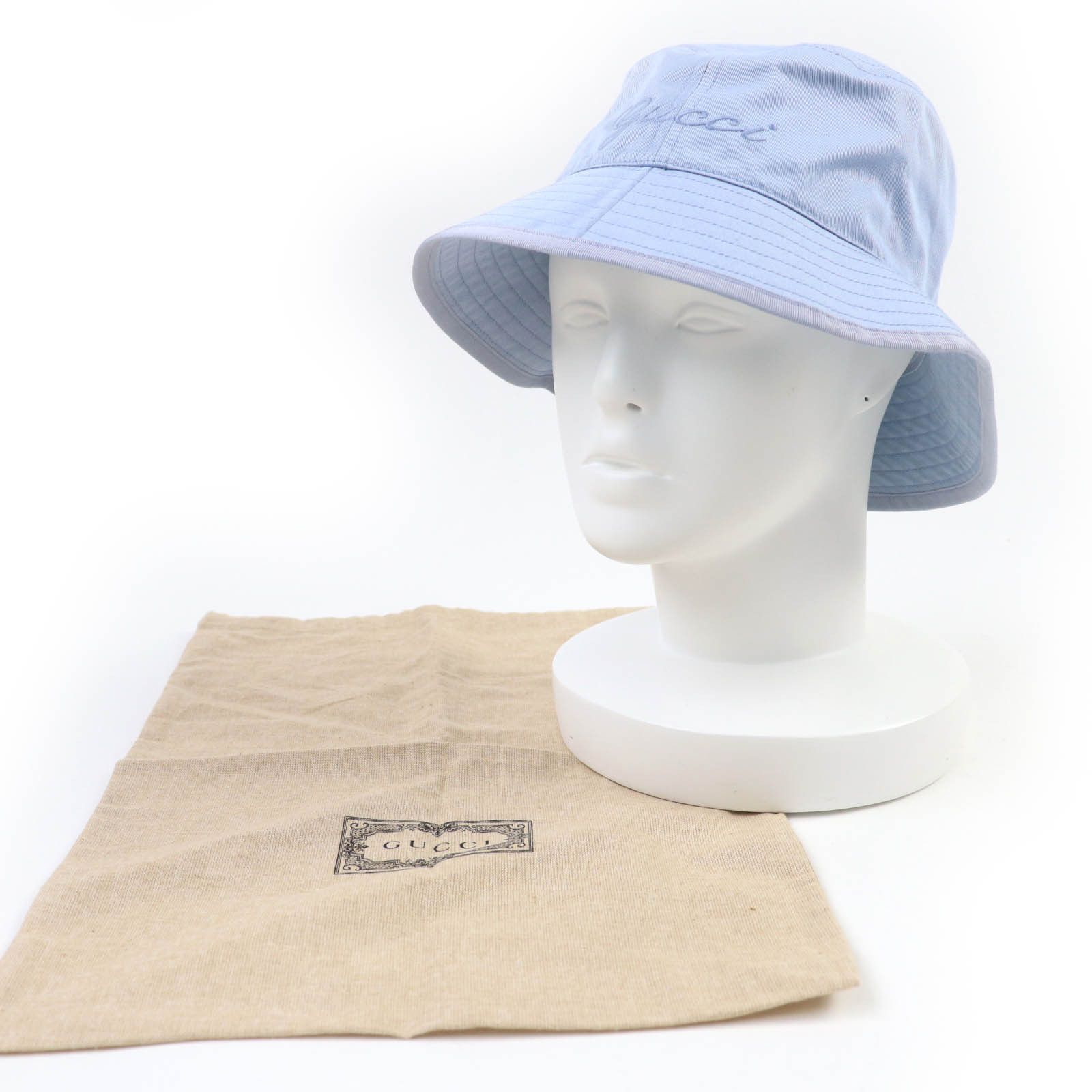 Gucci Gucci Gucci Embroidered Logo Cotton Bucket Hat Cotton Hats 782733 DUTY FREE for USA Size ONE SIZE - 2 Thumbnail