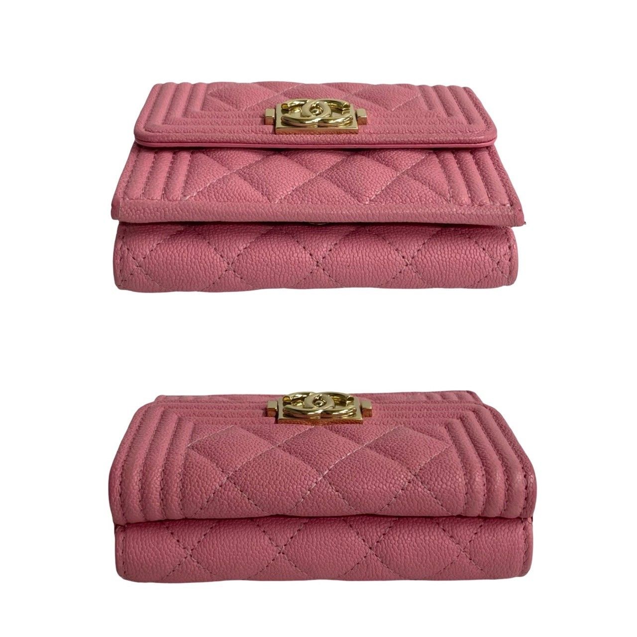 Chanel Chanel Chanel Boy Chanel Caviar Wallet Leather Short Wallet DUTY FREE for USA Size ONE SIZE - 6 Thumbnail