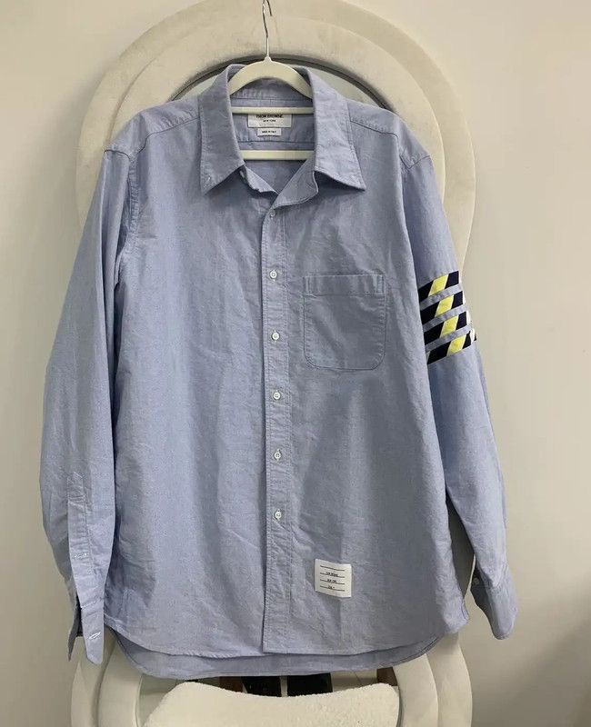 Thom Browne Thom Browne Sky Blue Long Sleeve Shirt 0089 Size US XXL / EU 58 / 5 - 2 Thumbnail