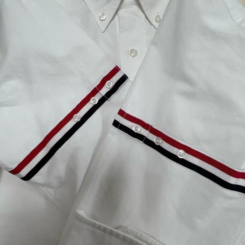 Thom Browne Thom Browne Long Sleeve Striped Cotton Shirt 0089 Size US S / EU 44-46 / 1 - 6 Thumbnail